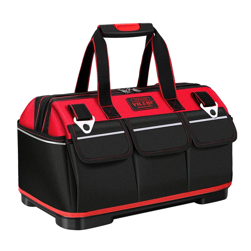 다기능 공구 가방, 막대 포함, 두꺼운 플라스틱 바닥, 전기 기술자 가방, 목수 공구 가방, 수리 공구 가방, 대형