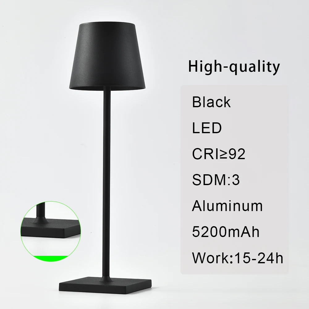 

Cordless Table Lamp in Bedroom Poldina Rechangeable USB Lighting Bar Hotel Restaurant Cordless Table Lamp Acrylic Decoration