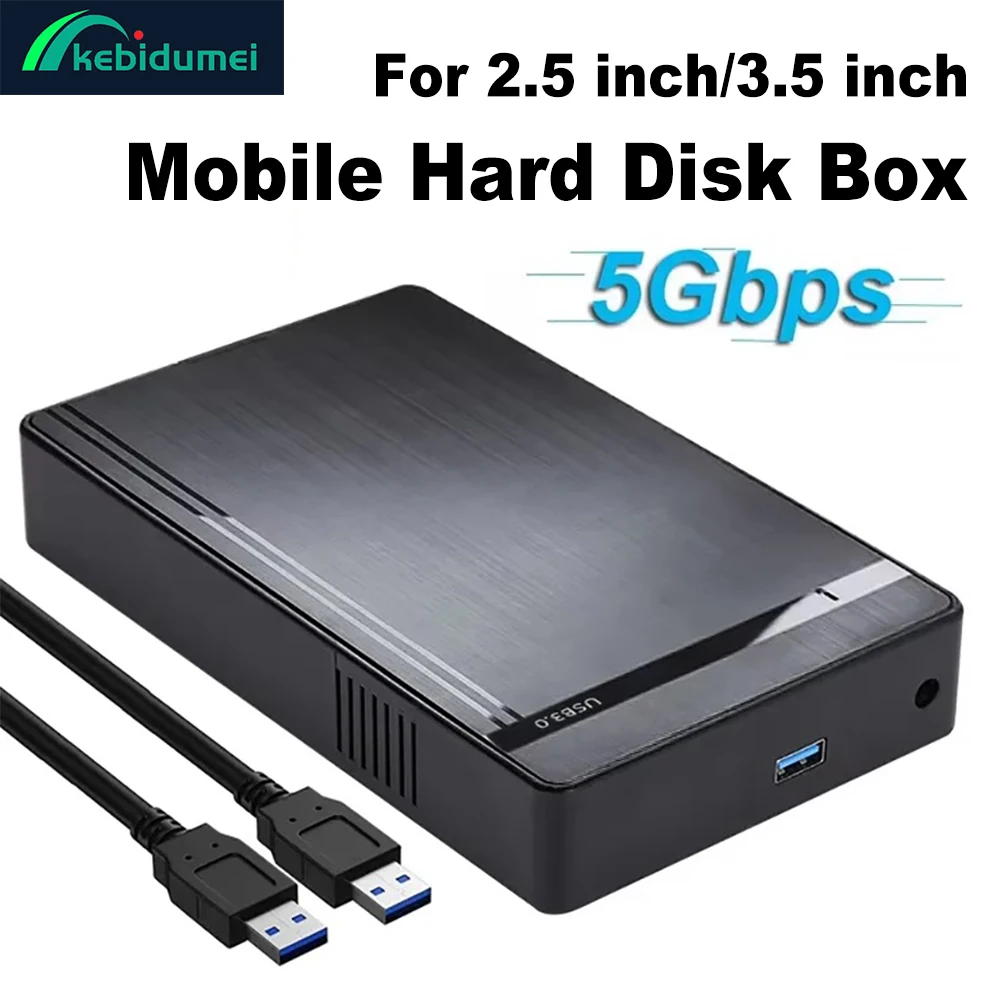 케비두메이 2.5 3.5인치 HDD 케이스 SATA to USB 3.0 하드 드라이브 인클로저 툴리스 외장 HDD 박스 어댑터 (노트북 데스크탑 PC용)