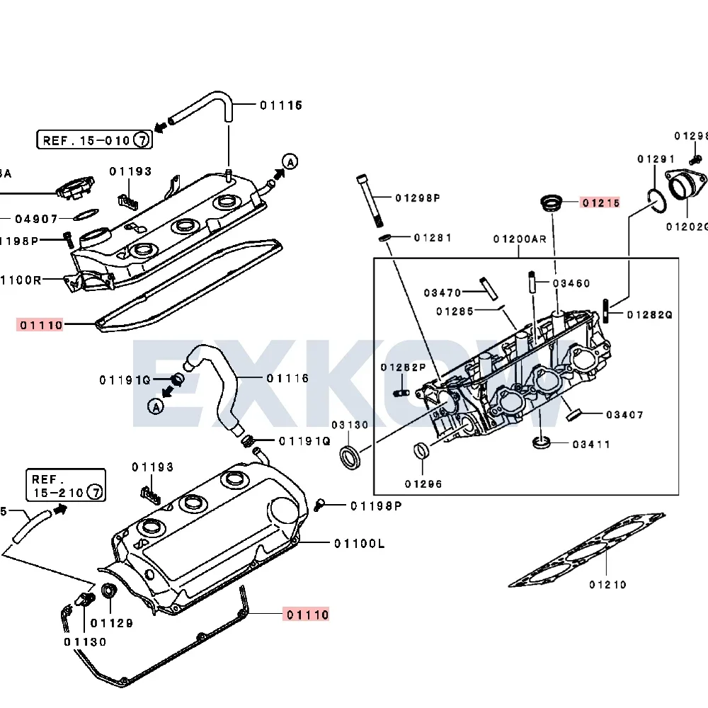 Rocker Cover Gasket & Cylinder Head Spark Plug Guide Seal MD198128 MD303148 for Mitsubishi Pajero Montero Sport Nativa L200