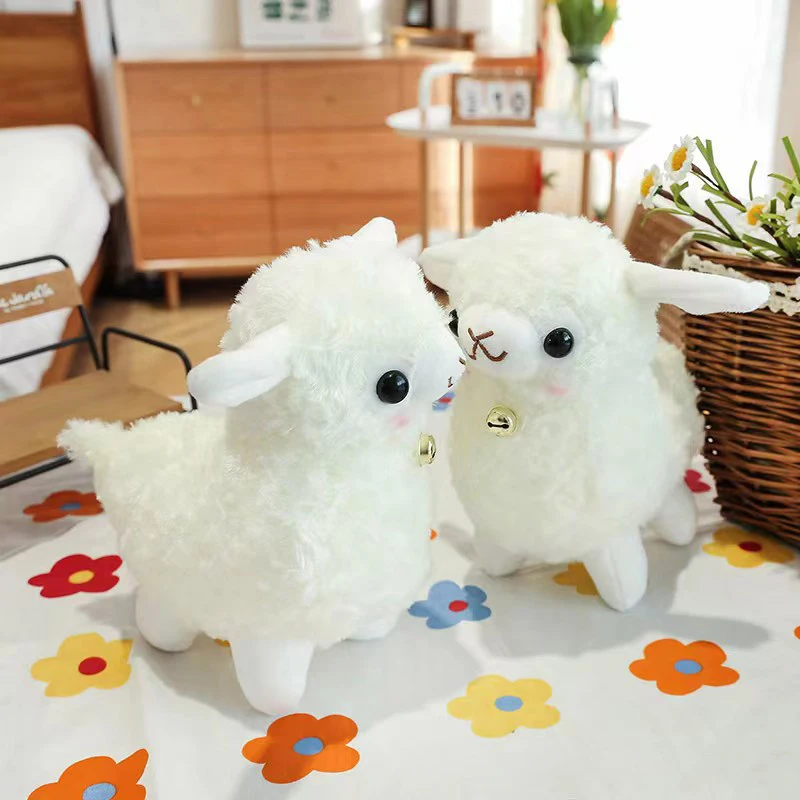 25cm super süße Glocke Schaf Plüsch puppen Kawaii Glocke Lamm Lappen Puppe Alpaka Spielzeug ausgestopft weiches Tier Geburtstag Hochzeits feier Spielzeug Geschenk – Detail 4