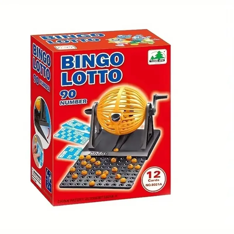Bingo Game Set Deluxe Bingo Game Set with Cage Lottery Machine Mini Chips Pretend Perfect For Family Party