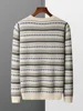 New Men O-neck 100% Merino Wool Sweater Autumn Winter Long Sleeve Cashmere Pullover Soft Warm Vintage Knitwear Casual Jumpers 2