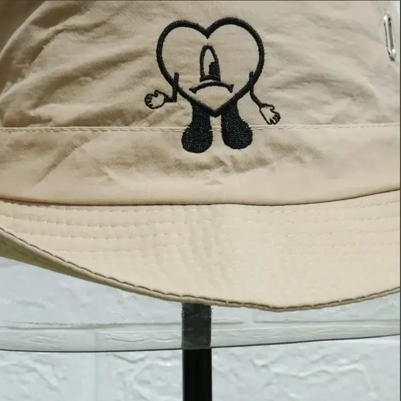 2025 Bad Bunny Fishing  Fisherman Hats UN VERANO SIN TI Bucket Hat for Men Woman Outdoor Cap Wide Brim Summer Hiking Camping Hat 4