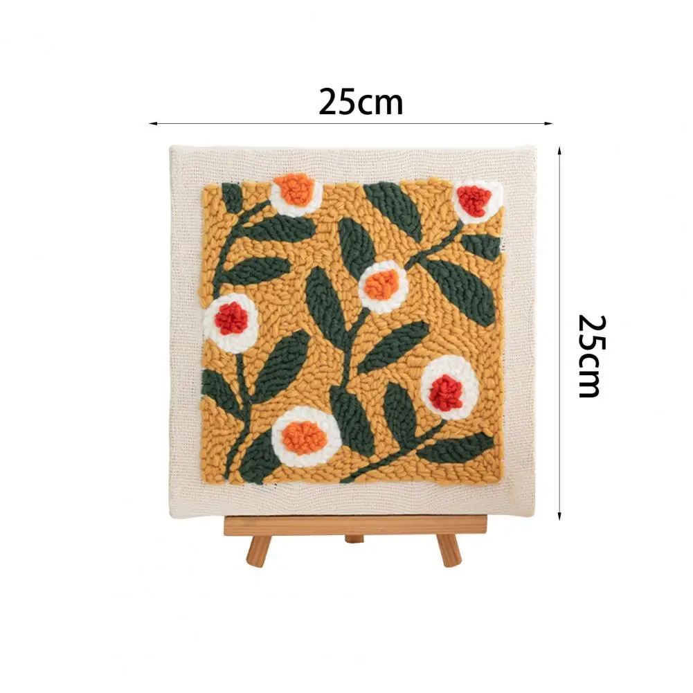 Punch Needle Embroidery Set Complete Punch Stitch Threads Needle Frame Floral Pattern Set DIY Kits for Beginners