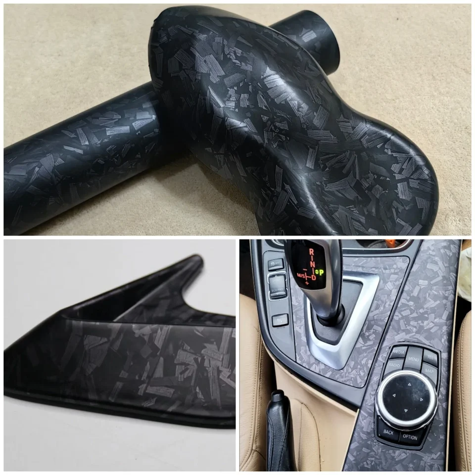 XhuangTech Film vinyle en fibre de carbone forgé pour moto, anti-plis, sans bulles, autocollant