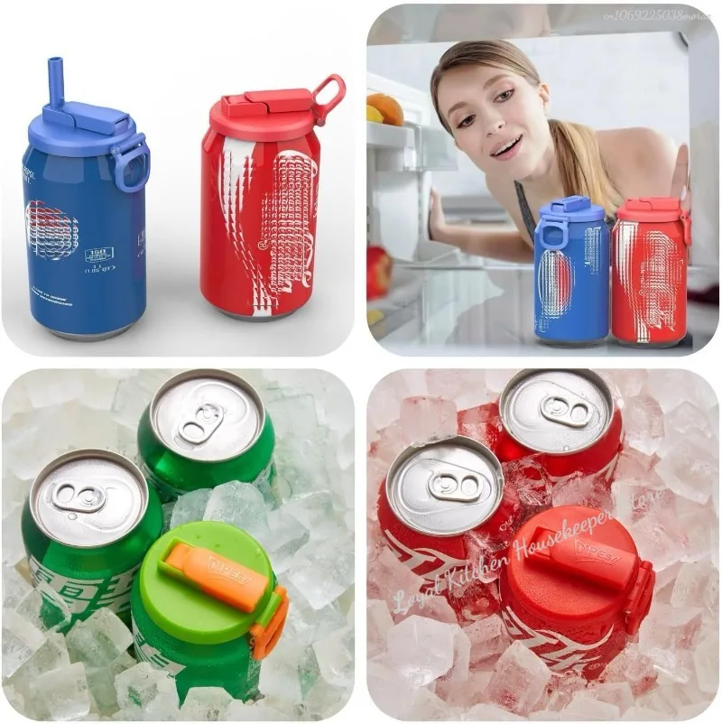 Silicone Lid Cover 1pcs With 2 Straws Reusable Soda Can Lid Portable Canned Beverages Juice Beer Straw Cap