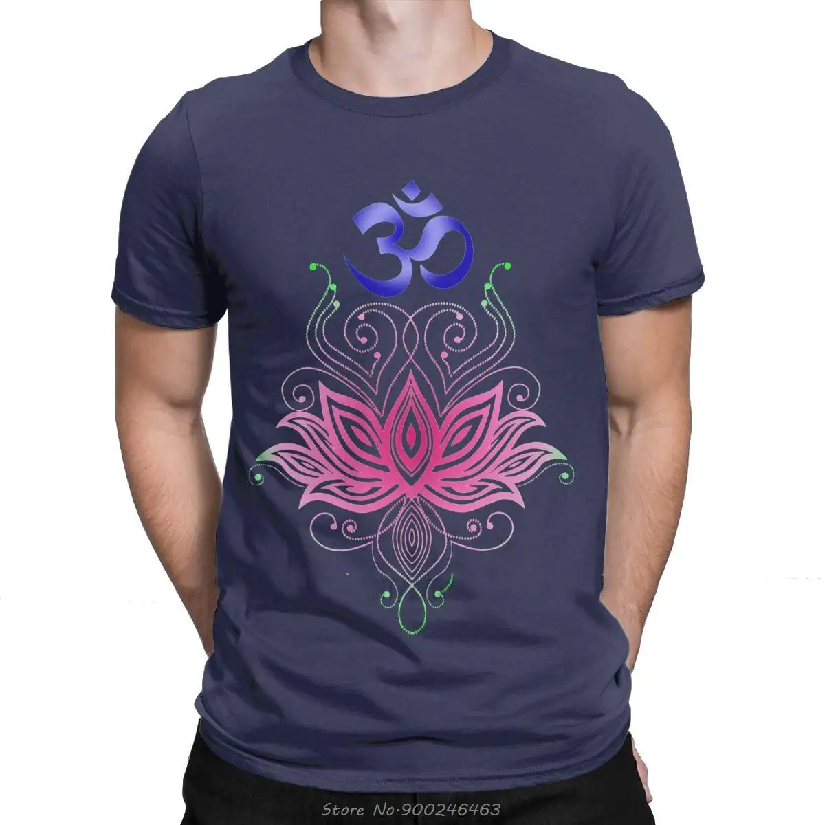 Männer Lotus-Om T Shirt Shiva Hindu Ganesha Gott Indien Lingam T-shirt Vintage Kurzarm Frauen T-shirt Sommer t-Shirt – Detail 7