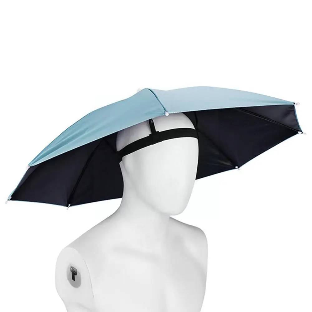 

Outdoor Portable Umbrella Hat Sunscreen Waterproof Fishing Camping Umbrella Sun Foldable Beach Headwear Universal Hats Hats Y9L8