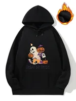 Halloween Pumpkin and Ghost Lantern Women's Hoodies and Sweatshirt Oversize Tops Sport Pullover Y2K Plus Size Hood Sweatshirt