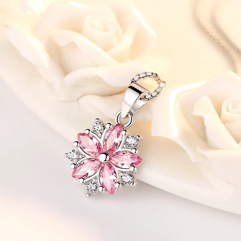 925 Silver Necklace with Zircons - Worn