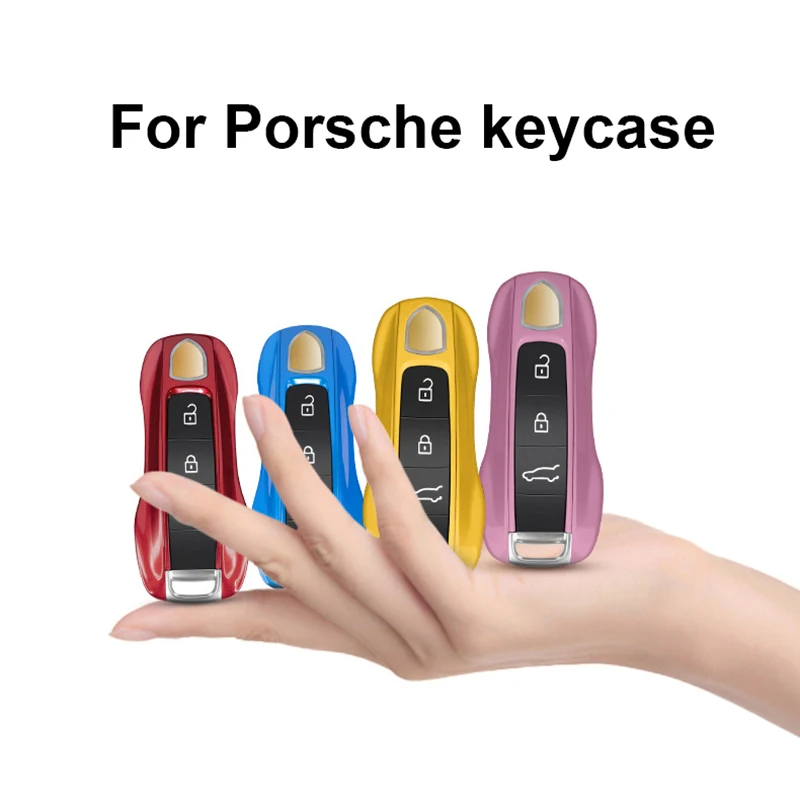 Key Case Cover Key Case Car Key Shell Solid Color ABS Car Key Case Cover Accessories For Porsche Panamera Cayenne 911 Taycan