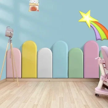 1PC 7.87inx15.75in Bed Headboards Anti-collision Wood Wall Panels Bed Head Headboard Stickers Tete De Lit