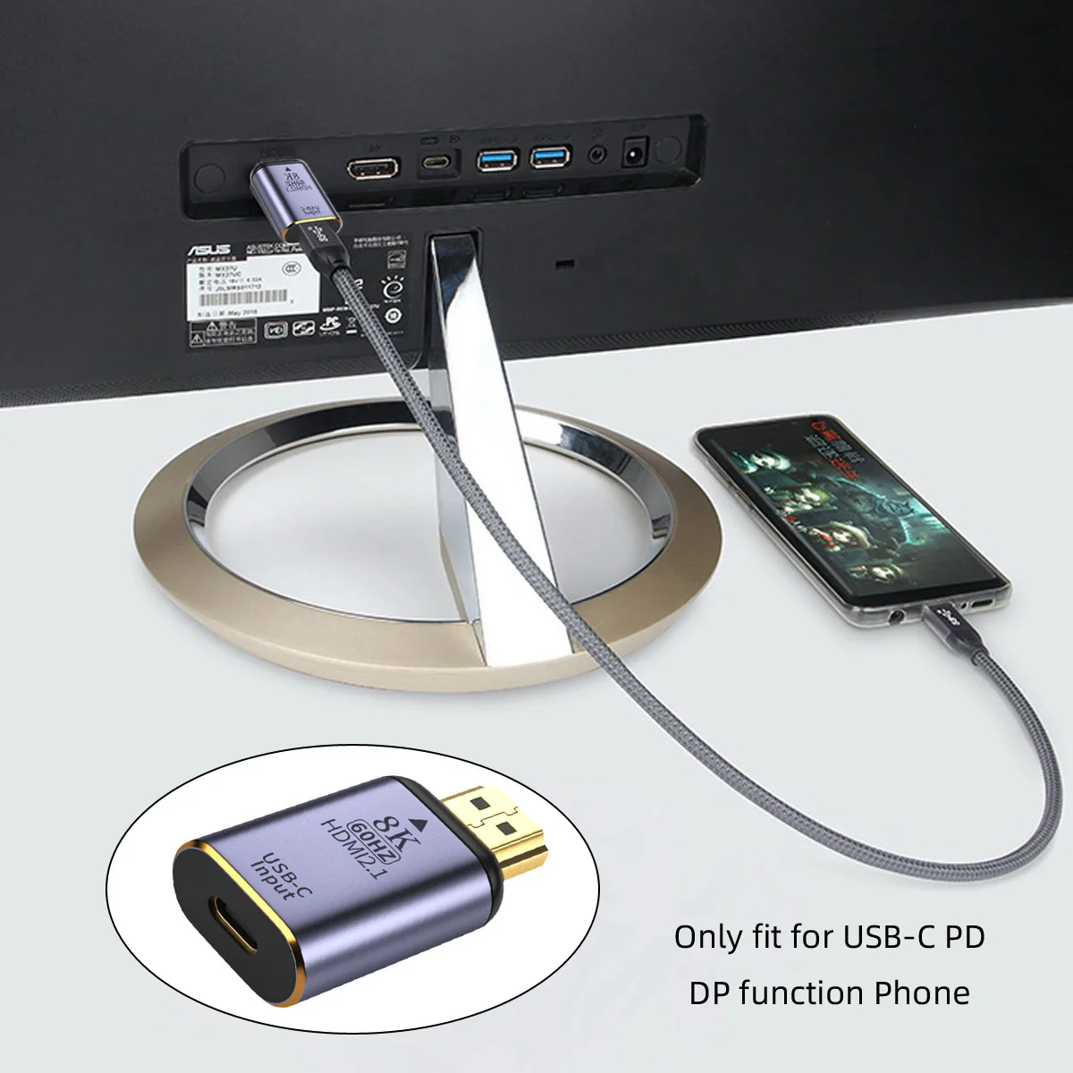 

Cablecc USB-C Type C Female Source to HDMI Sink HDTV Adapter 8K@60hz 4K@120hz for Tablet & Phone & Laptop