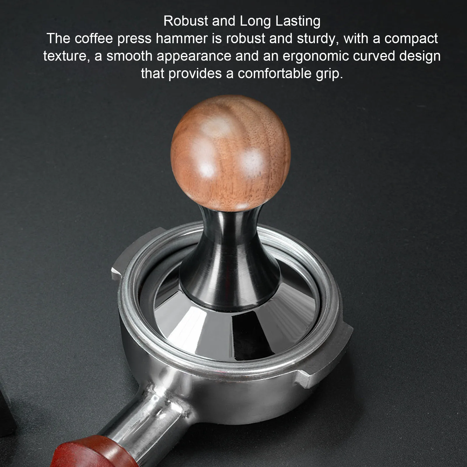 Coffee Hammer Coffee Tamper Needle Type Coffee Distributor Stainless Steel Walnut Wood Coffee Tamper for Coffee Machine Supplies