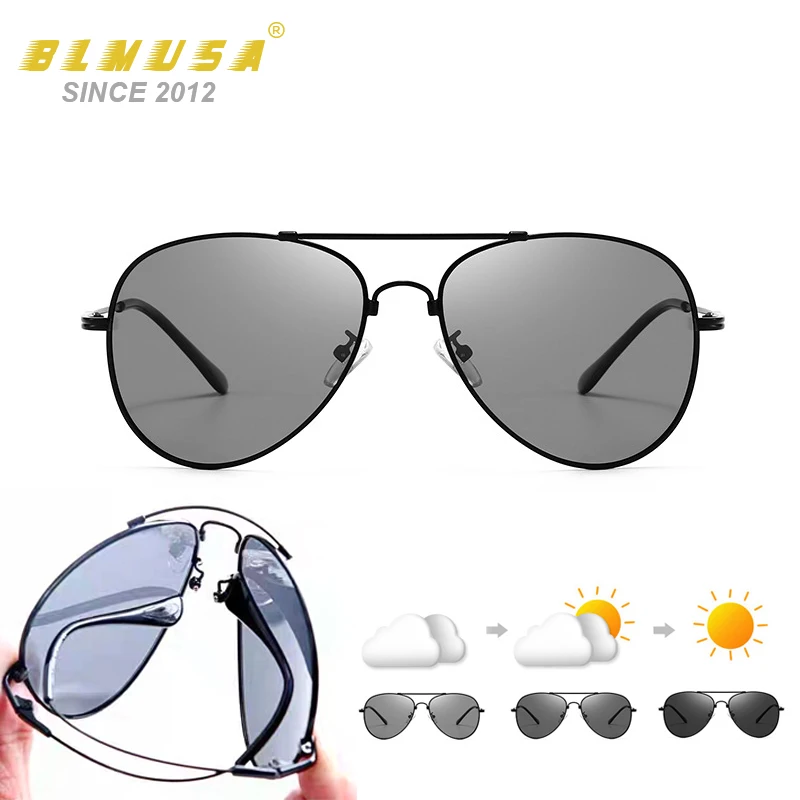 CLLOIO Neue Titan Polarisierte Pilot Sonnenbrille Männer Im Freien Auto Fahren Photochrome Speicher metall Kröte Sonnenbrille Für Männer UV400