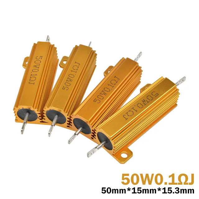Resistore di caso di alluminio 100W 1 Ohm Wirewound giallo