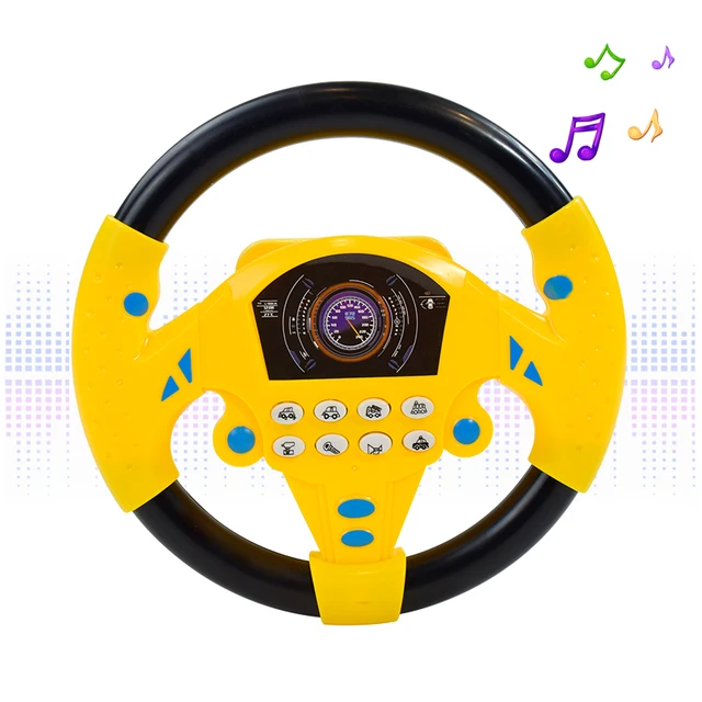 Juguete de volante de simulación eléctrica con sonido ligero para bebés y niños, copiloto educativo Musical, volante, juguetes vocales - Imagen 2