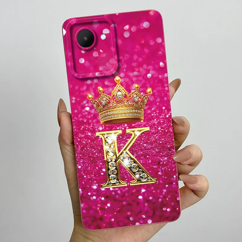 Crown Letters Soft Case with Camera Protection - Stylish Back Cover