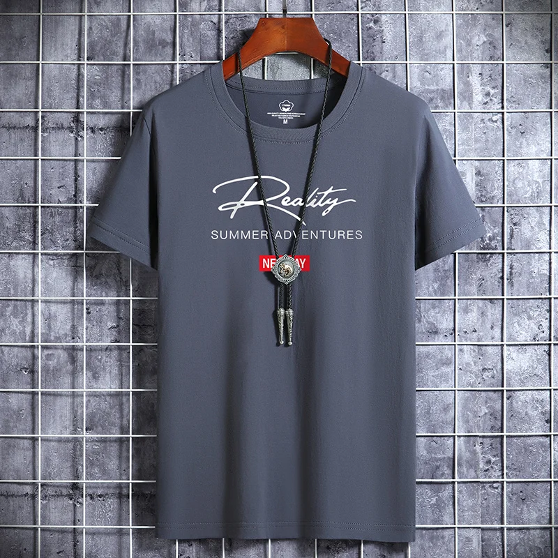 2022 NEW Letter Printing 100% Cotton Men T Shirt Hip-Hop Cotton T-shirt O-neck Summer Male Causal Tshirts Fashion Loose Tees J02