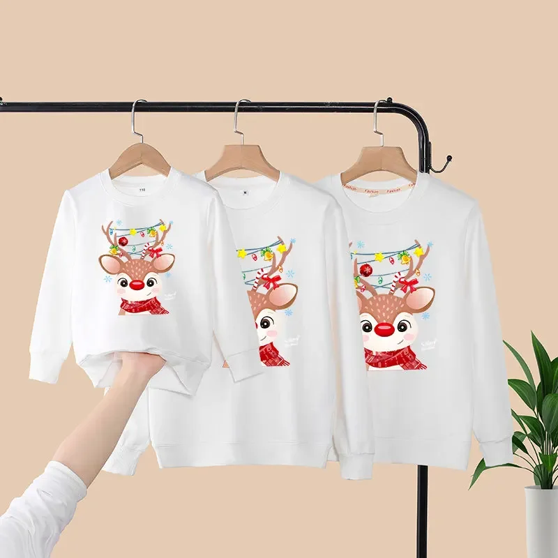 thumbnail image 5 of Sudaderas con capucha y estampado de renos de dibujos animados en 3D, sudaderas con capucha y cuello redondo, trajes a juego para Navidad en familia, 5 of 5
