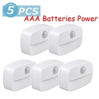 Mini LED Night Lamp Motion Sensor Light Indoor AAA Battery Powered Bedroom Wall Staircase Closet Aisle Body Induction Lamp 1