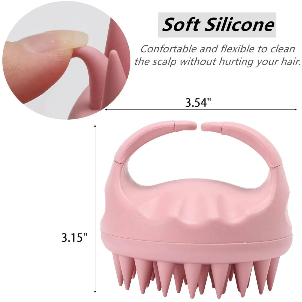 Spazzola Massaggiante in Silicone per Cuoio Capelluto, Spazzola per Shampoo, Strumento per la Cura dei Capelli per Tutti i Tipi di Capelli di Donne, Uomini e Animali Domestici - immagine 3