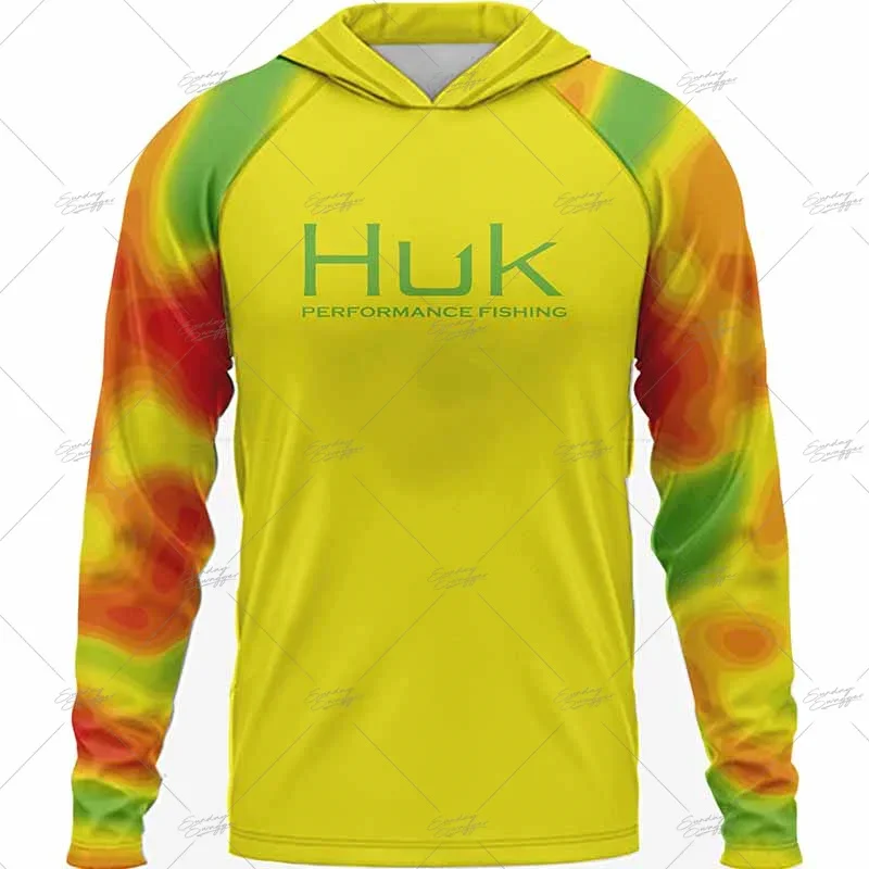 

Men's Long Sleeve Fishing Shirts HUK Fishing Hoodies UV Protection Angling Jerseys Outdoor Moisture Wicking Fishing Clothing