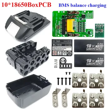 Per Makita 18V BL1830B: Scatola/Contenitore per Batteria Li-ion con Scheda di Protezione BMS per Bilanciamento e Ricarica, Scatole/Contenitori PCBA BL1860, Adesivo
