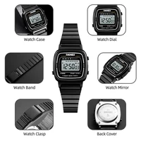 Skmei Women Bracelet Dress Watches Luxury Brand Stainless Steel Strap Fashion Waterproof Digital Chronograph Wristwatch - Image 6