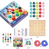 Children Montessori Color Shape Pegboard Toys Button Art Mosaic Mushroom Nail 3D Puzzles Threading Game Education Activities Toy 6