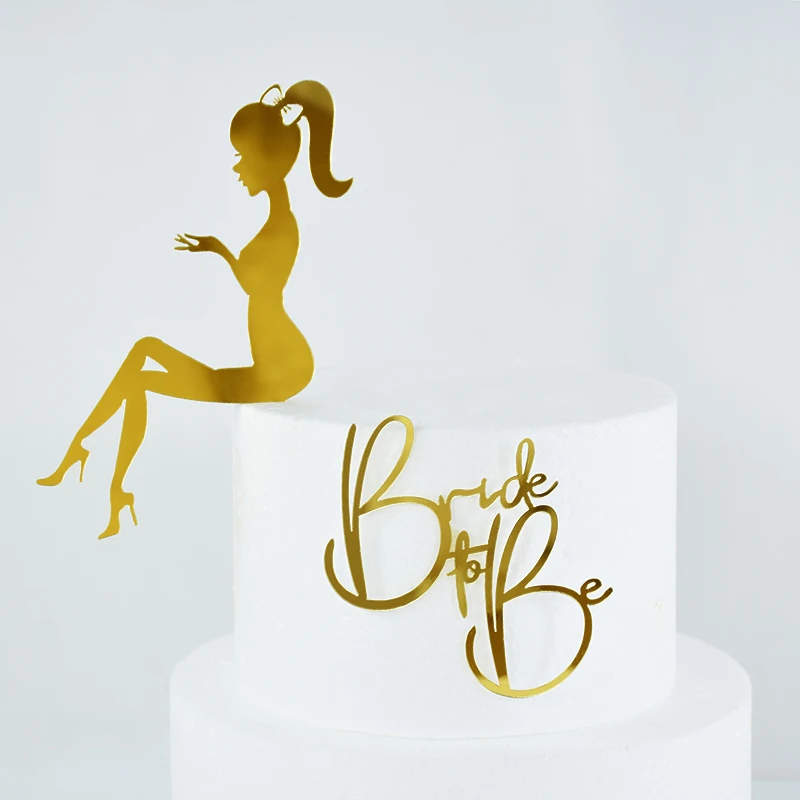Bride To Be Love Heart Cake Toppers Gold Acrylic Wedding Cake Bridal Wedding Party Dessert Baking Decorations Engagement cake topper,cake decorations,cake toppers