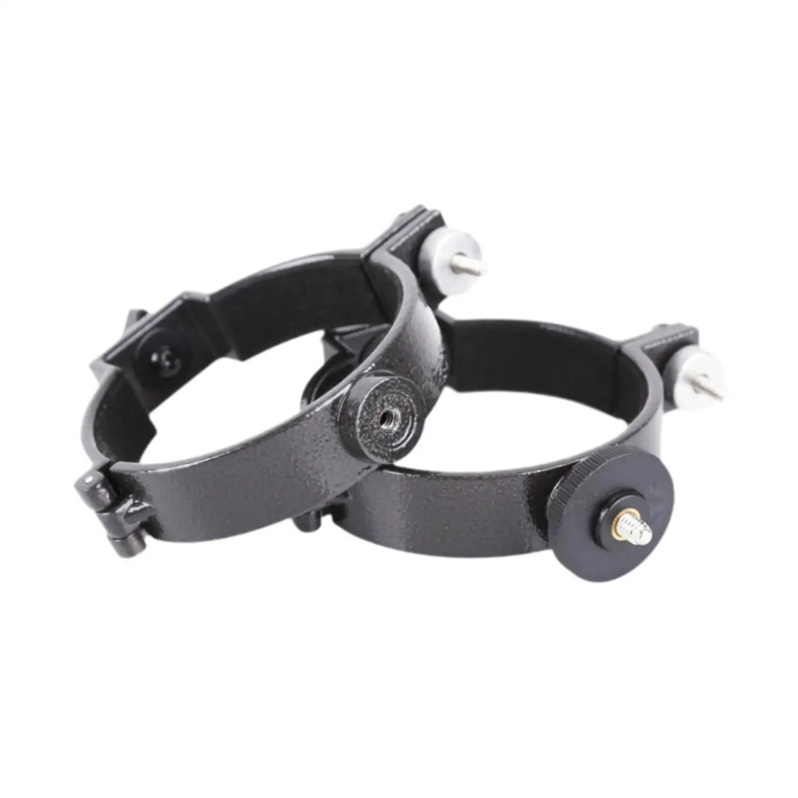 Telescope Tube Mounting Rings 1 Pair Professional Portable Astronomy Spare Parts Black Compact Easy to Install Metal for 80EQ
