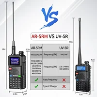 Baofeng UV 5RM Air Band Long Range Walkie Talkie Wirless Copy Frequency Tri Power Type-C NOAA 999 Channel Upgraded UV5R 2