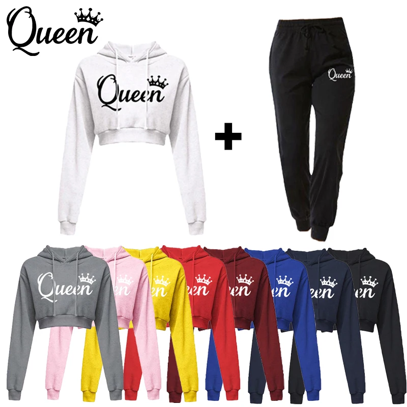 Tracksuit 2 Piece Outfits Casual Long Sleeve Pants Sport Set Sweatsuits Spice Women's Fashion Hoodies Pants Ladies Daily Clothes autumn winter 3d athletic sets men tracksuit sportswear hoodies colorful long sleeve sweatshirt sweatpants men clothing suit