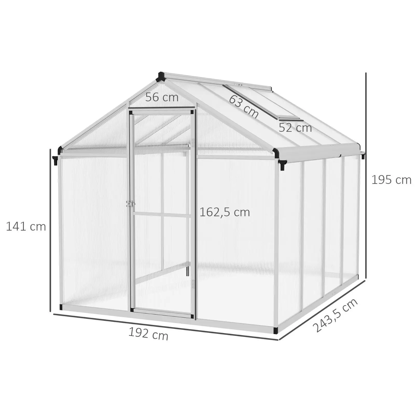 Large Garden Greenhouse Aluminium Frame Double Layer Panels Plant Shelter Complete Kit for Outdoor Use Large Garden Greenhouse Aluminium Frame Double Layer Panels Plant Shelter Complete Kit for Outdoor Use