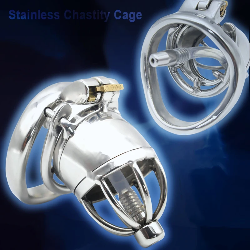 Adult Erotic Products Stainless Anti Shedding Including Catheter Chastity Cage Cock Ring Bdsm Sex Toys For Men Exotic Accessorie