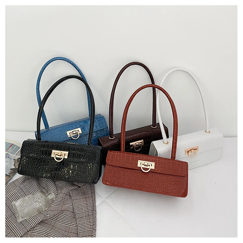 Feminino de Luxo Bolsas do Vintage Ombro Bolsa Feminina Moda Crocodilo Axilas Aba Design Marca Couro pu Senhoras Aleta Bolsas 11 Computers & Electronics