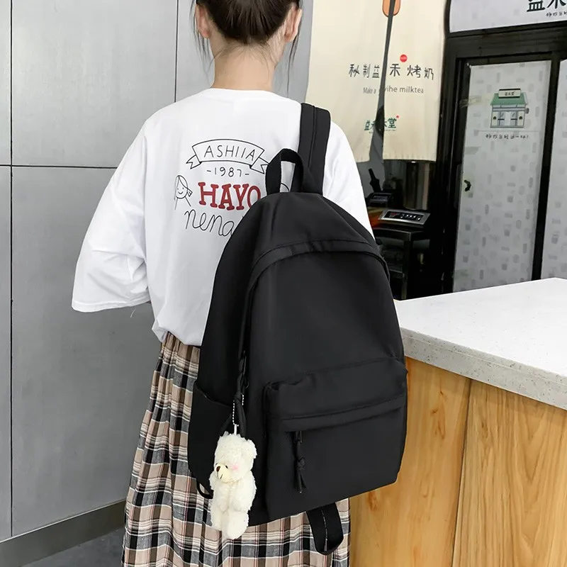 Seetic High Quality Waterproof Nylon Women Backpack For Teenage Girl School  Bag Korean Style College Student Bag Laptop Backpack