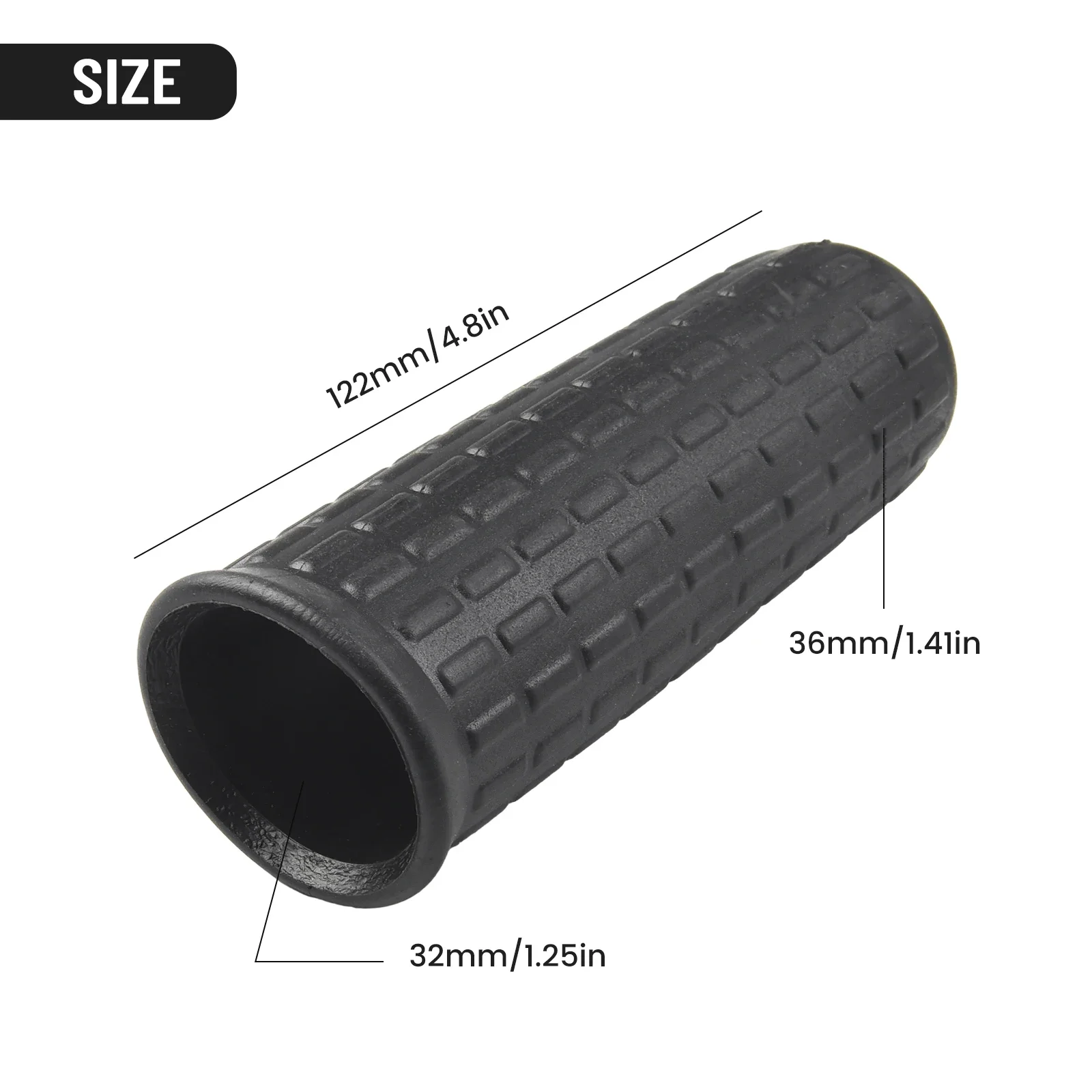2pcs Wheelbarrow Handles Rubber Round Tubes Anti-Skid Shock Absorption Universal Weatherproof Replacement Handle Cover 12-32mm
