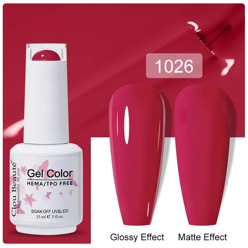 Clou Beaute 15ml Black Red Semi-Permanent Gel Nail Polish