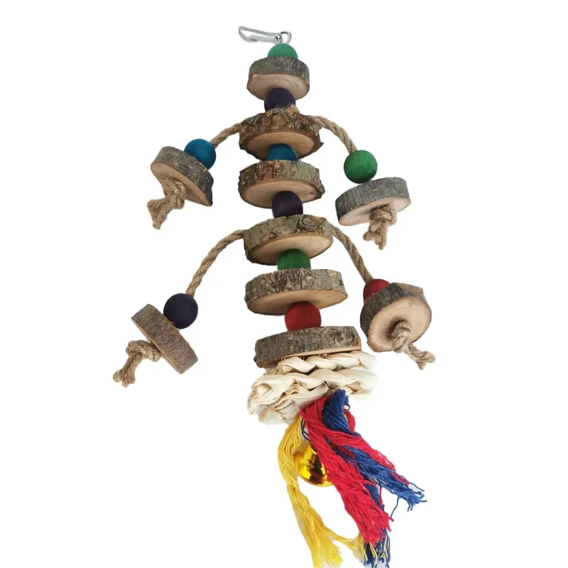 Parrot Toys for Large Birds Cardboard Big Bird Toys African Grey Parrot Toys Natural Wooden Bird Cage Chewing Toy with ZM918 2