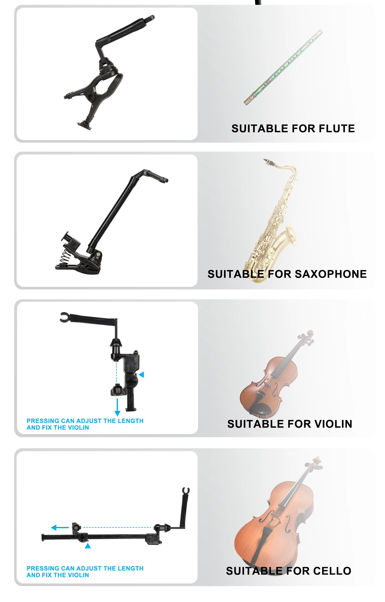 Professional Wireless Instruments Saxophone Microphone Lapel Microphone For Violin, Cello, Brass Percussion Mic