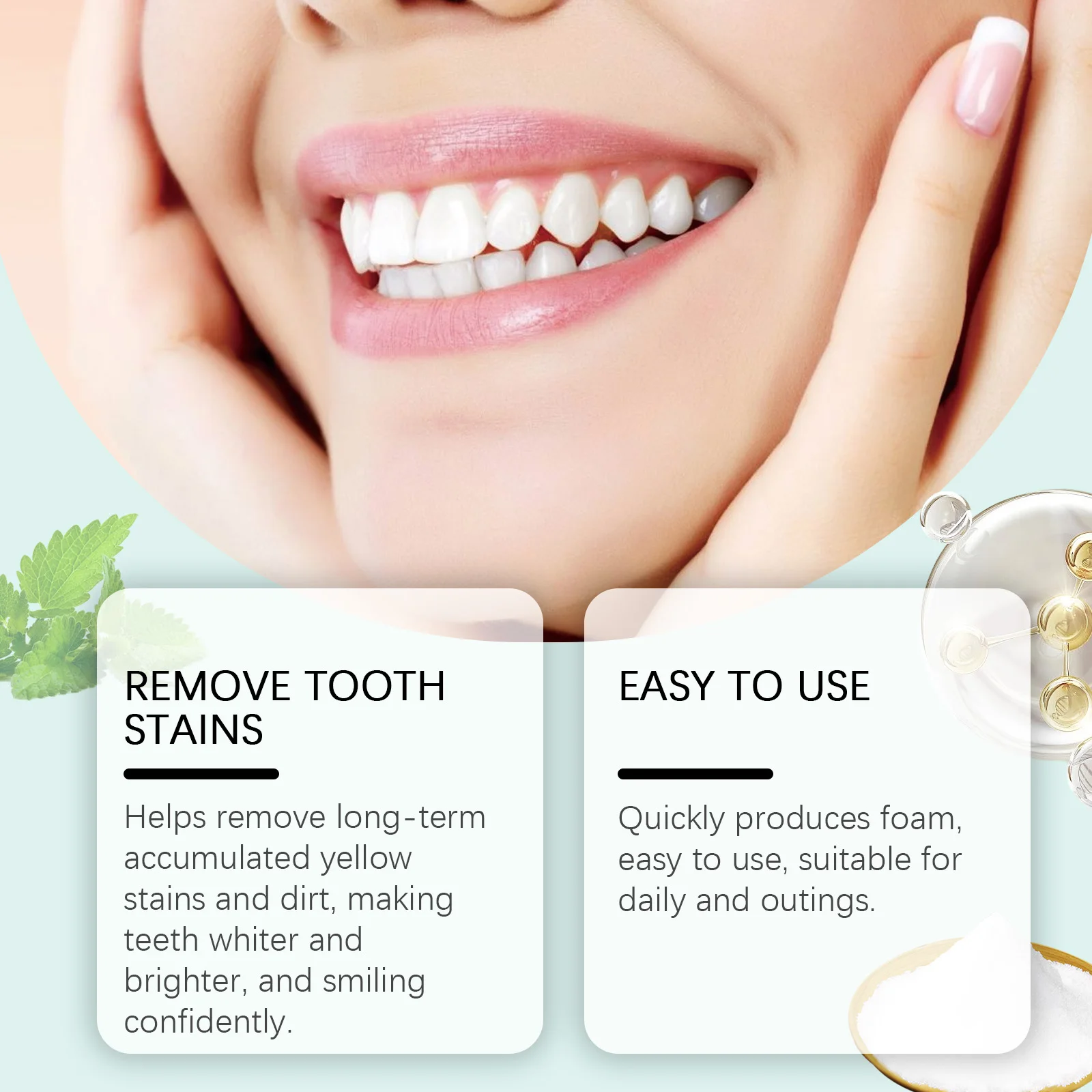 62 Tablets Mint Flavors Toothpaste Tablets Improve Bad Breath Remove Smoke Stains Fresh Oral Hygiene Solid Toothpaste Tablet