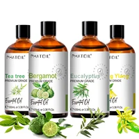 PHATOIL 100ml(3.38 fl.Oz) Eucalyptus Peppermint Tea tree Vanilla Bergamot Aromatherapy Essential Oil For Diffuser,Candle Making
