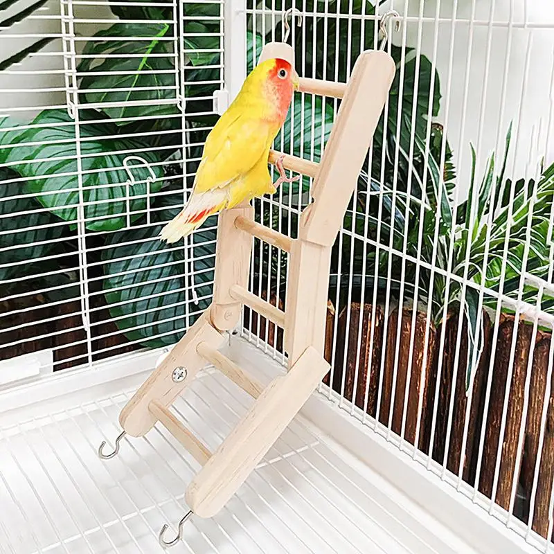 Bird Cage Ladder Folding Parrots Climbing Ladder Multipurpose Beak ...