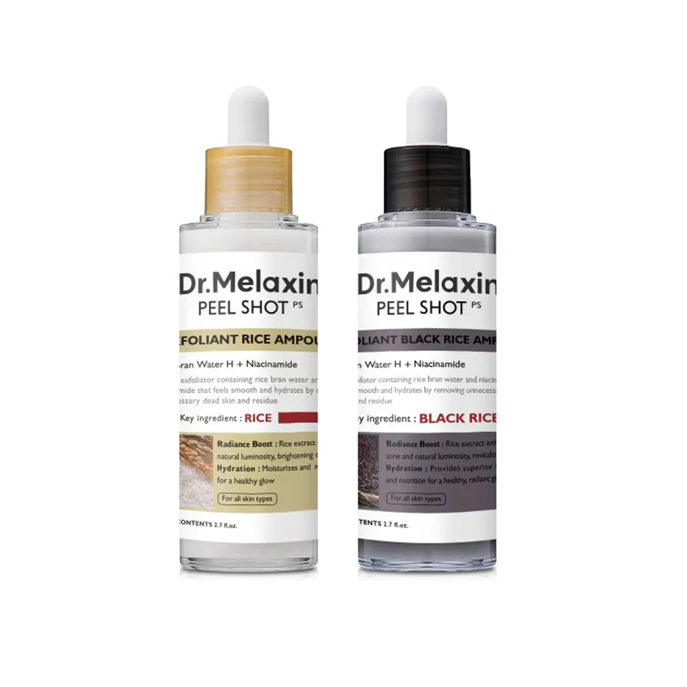 Peel Shot Glow Black Rice Peeling Ampoule Soft Exfoliating Scrub Dead Skin Cells Blackheads Remover All Skin Types Korean Skinca