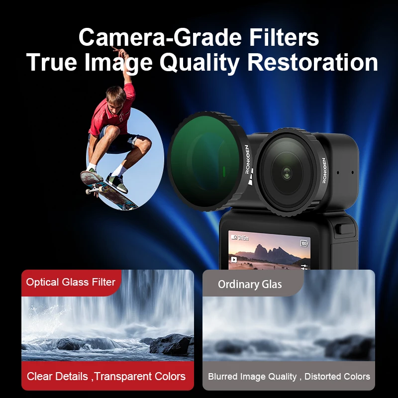 DJI 오즈모 포켓 나노 필터용 RONKOEN CPL UV ND8 ND16 ND32 ND64 블랙 미스트 소프트 ND32 PL 보호 렌즈 카메라 액세서리