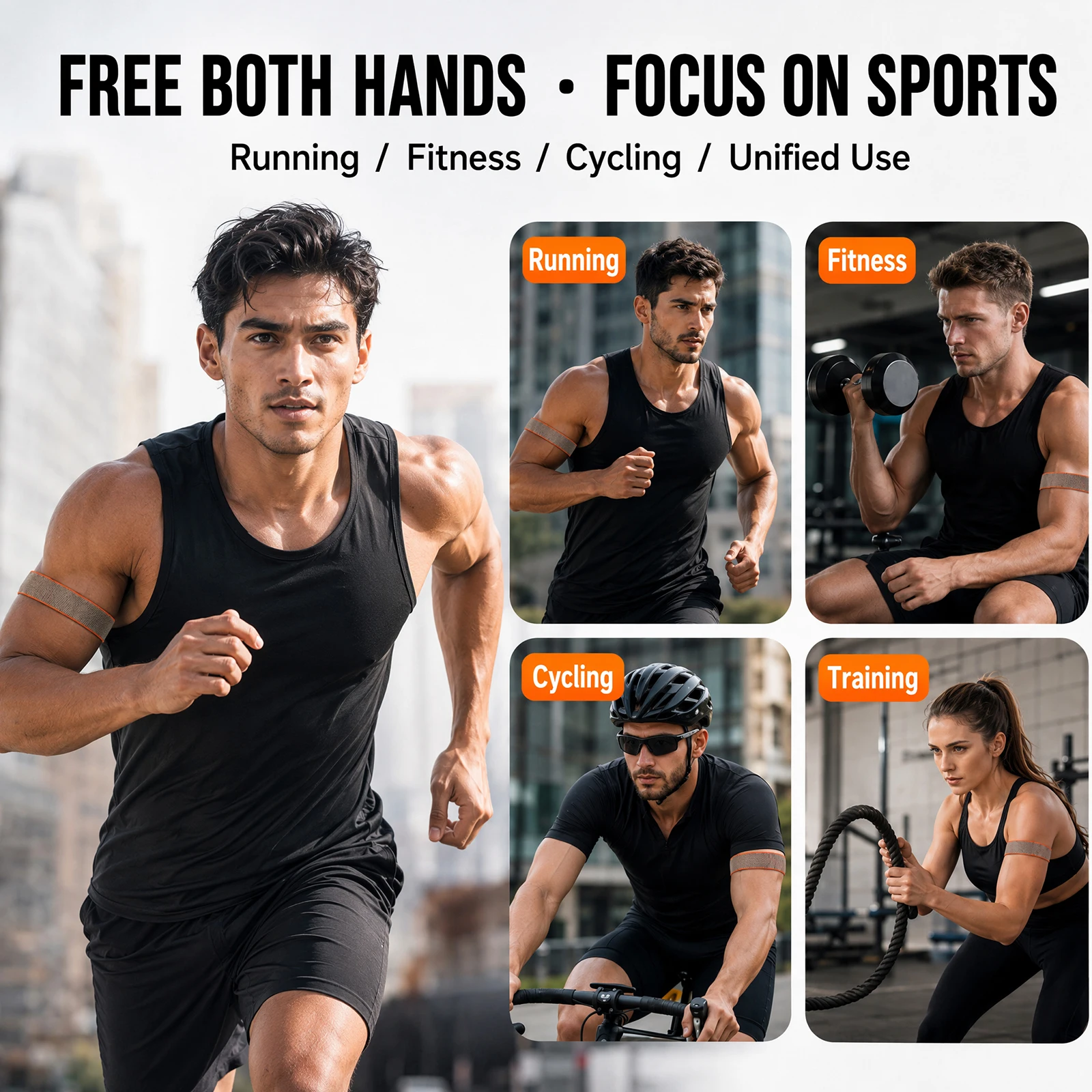 Breathable Nylon Bicep Armband - Adjustable Elastic Sport Strap for Running & Gym Fitness