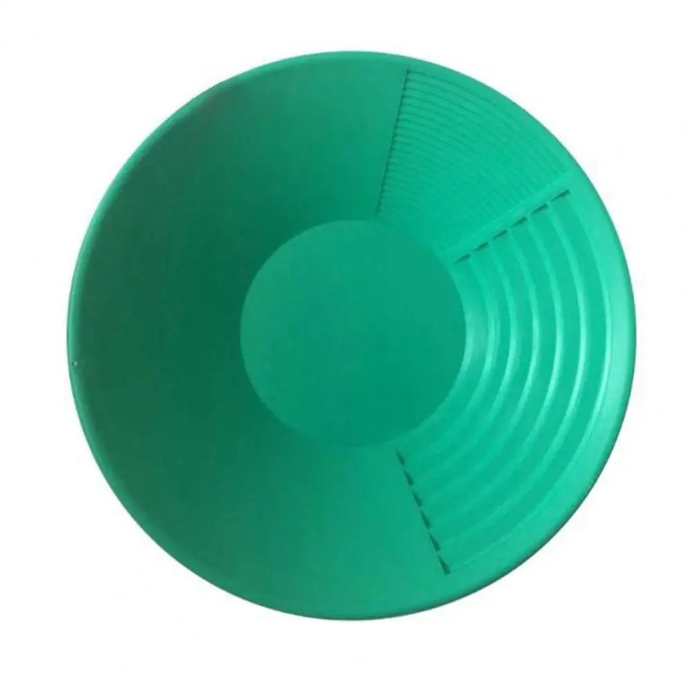 Manual Panning Pan Heavy Duty Three Riffles Rare Metal Prospecting Pan Portable Lightweight Round Plastic Basin Sifting Tool